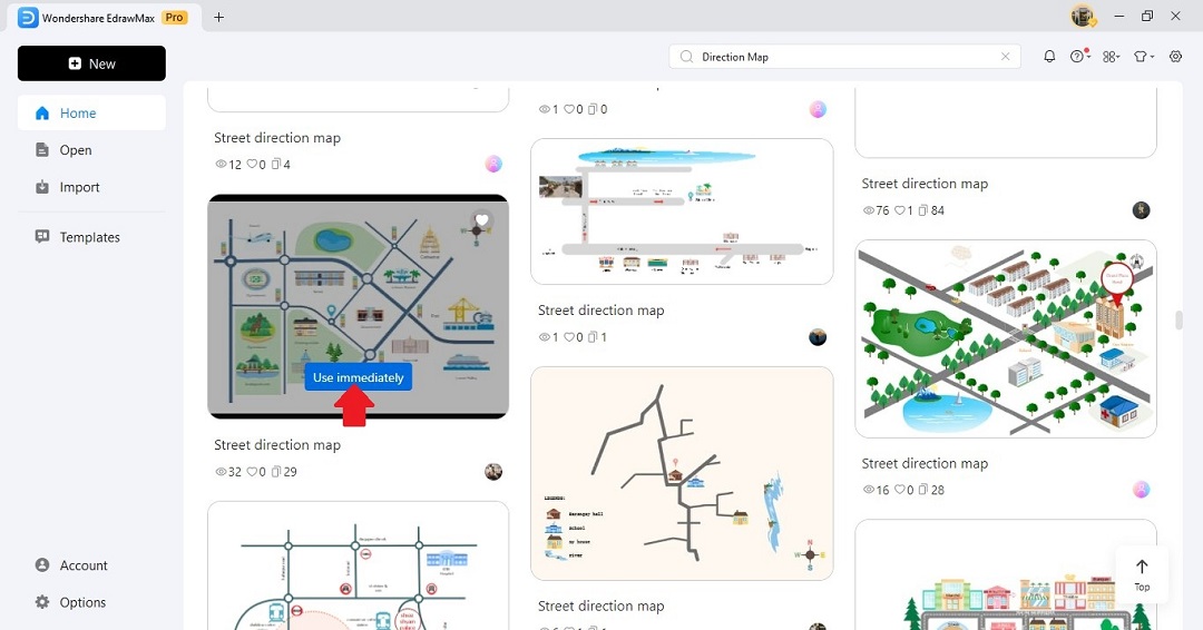 edrawmax direction map templates