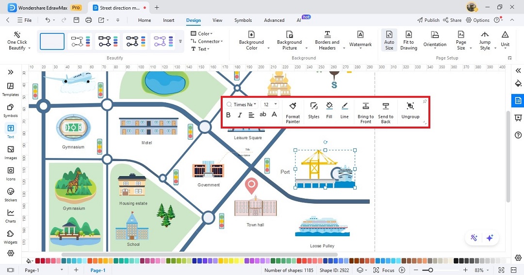 customize directional map