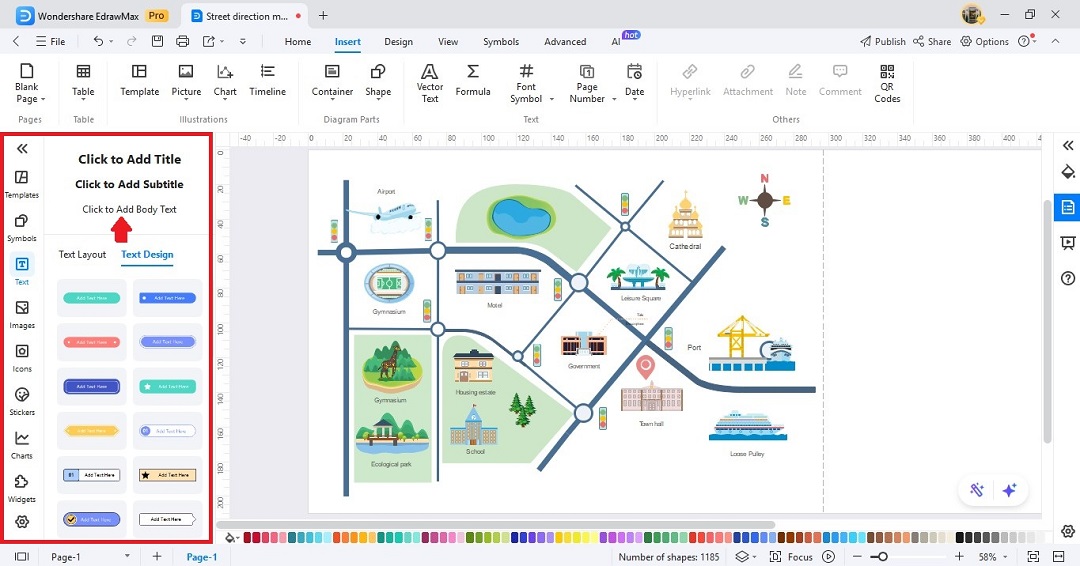 add text and labels to map