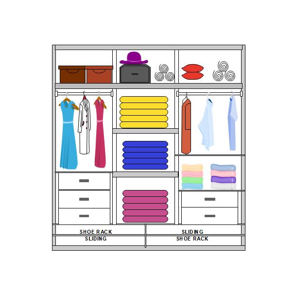 Free Online Wardrobe Designer Wondershare EdrawMax   Colored Wardrobe Design 